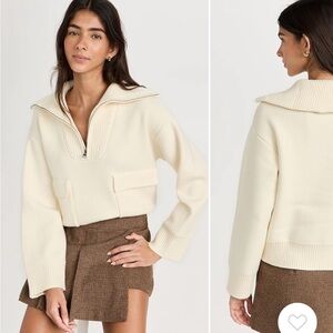 NWT English Factory Quarter-Zip Knit Sweater